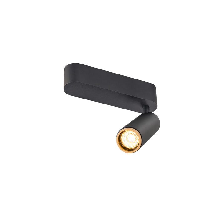 GRIP! M, Ceiling-mounted light, single, PHASE, 3000K, 14W, 42°, black / gold