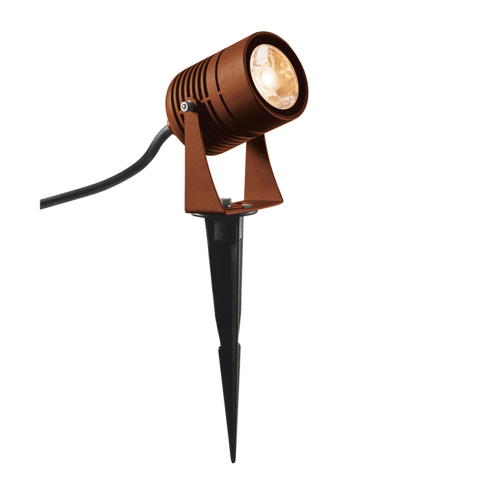 LED SPIKE, LED outdoor ground spike luminaire, rust coloured, IP55, 3000 K, 40°