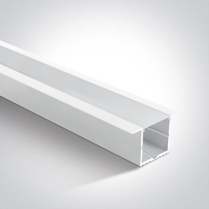 WHITE RECESSED PROFILE 2m + PC opal diffuser