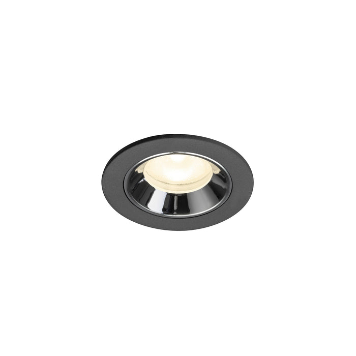 NUMINOS XS, black/chrome recessed ceiling light 4000 K 55°