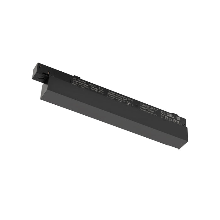 48V SYSTEM, Intrack LED driver, 48VDC, 200 W, On/Off, terminal for 220-240V cable, cable storage room, black