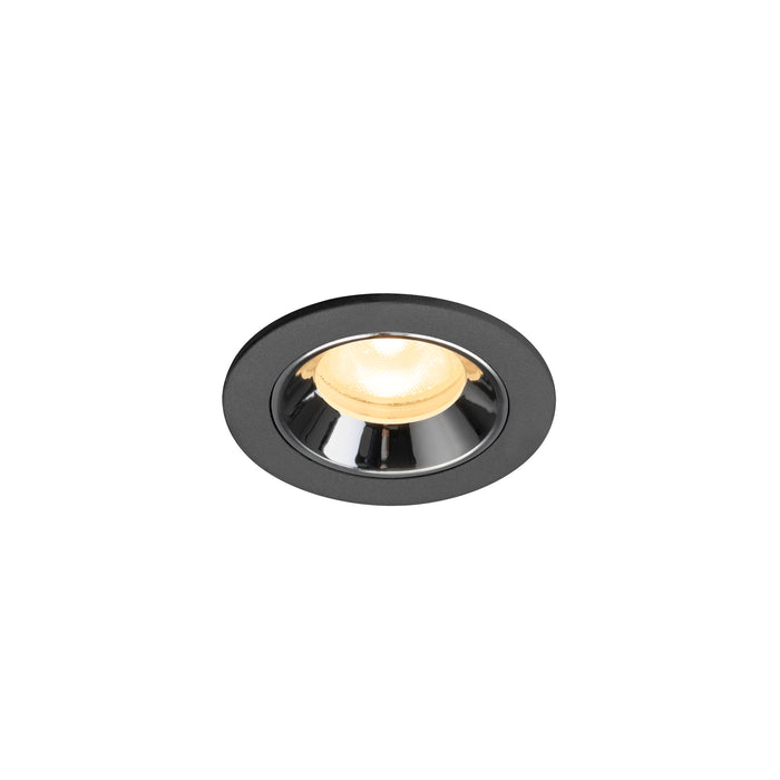 NUMINOS XS, black/chrome recessed ceiling light 3000 K 55°
