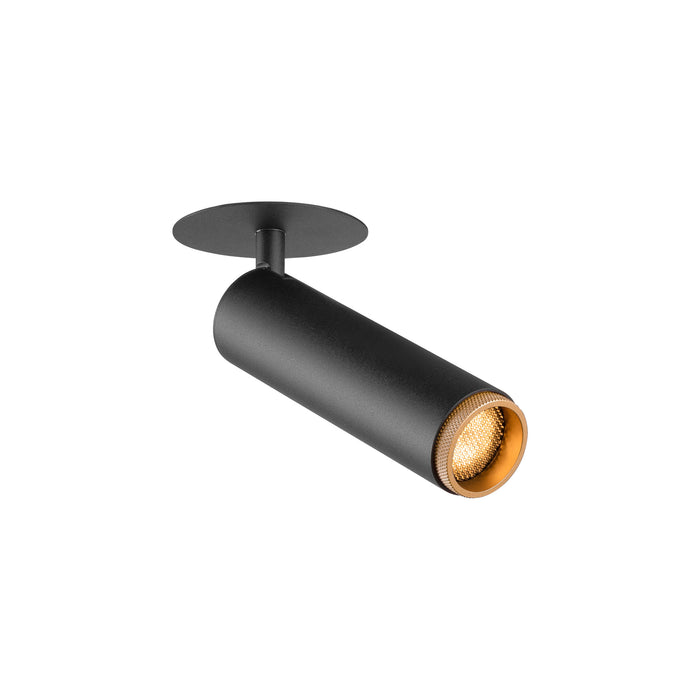 GRIP! M, Recessed ceiling light, PHASE, 2700 K, 42°, IP20, cylindrical, black / gold