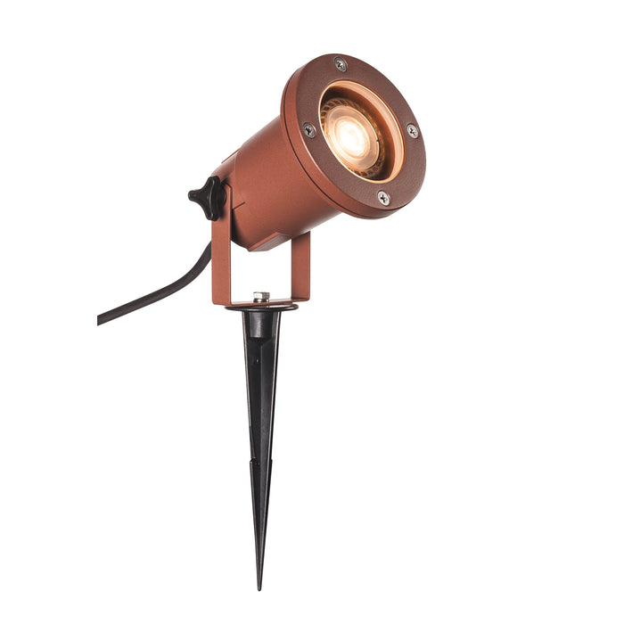 BIG NAUTILUS QPAR51, Outdoor ground spike luminaire, rust coloured IP65 max. 11 W