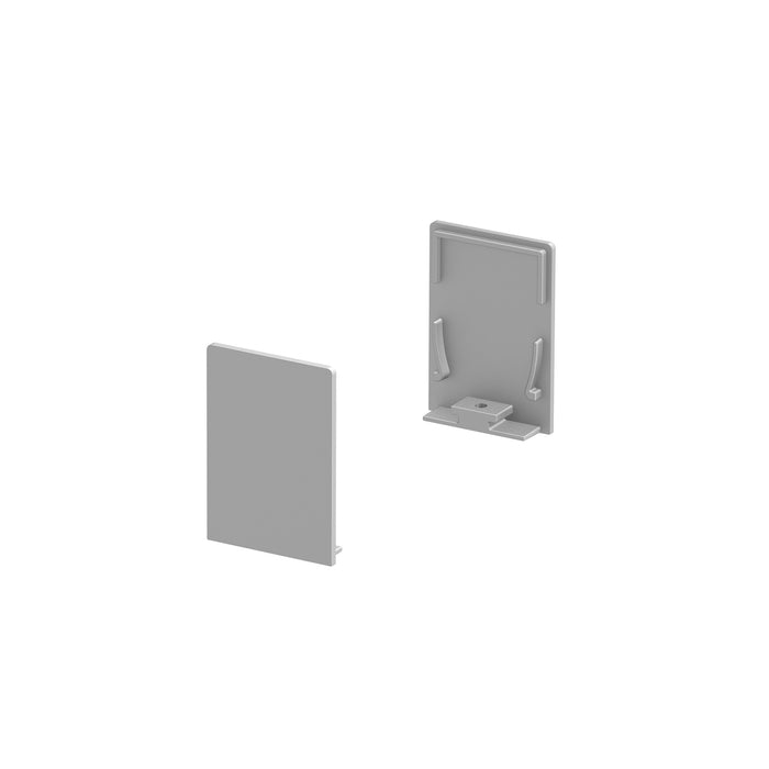 END CAPS, for GRAZIA 20 surface mounted profile standard, 2 pieces, high version, aluminium