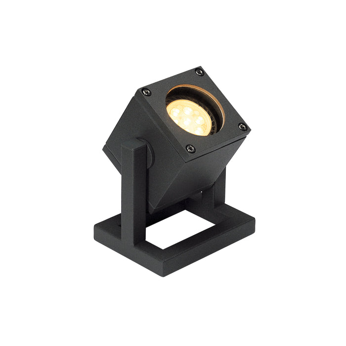 CUBIX 1 outdoor floor stand, single-headed, QPAR51, IP44, square, anthracite, energy saving lamp, max. 25 W