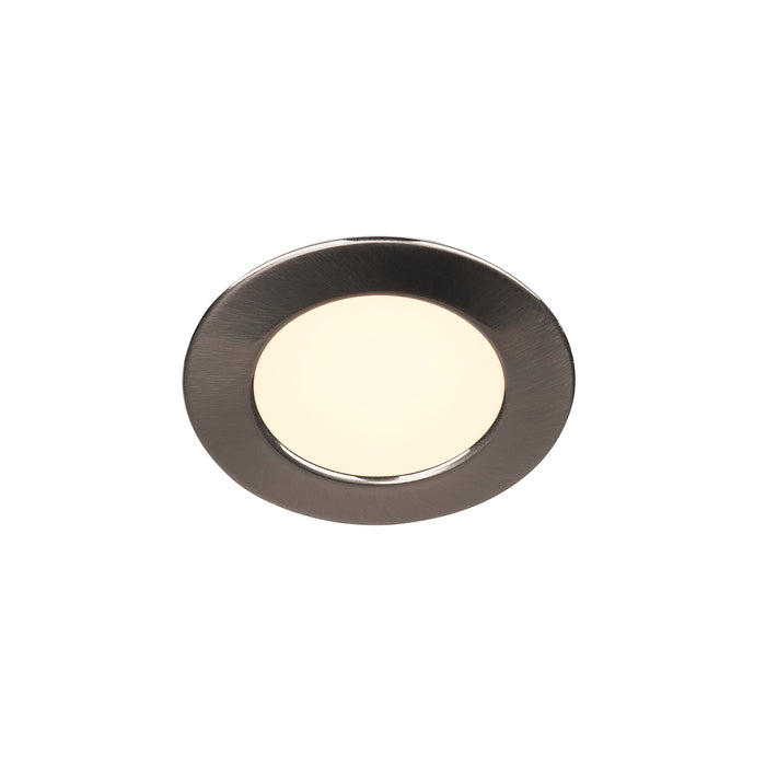 DL 126, recessed fitting, LED, 2700 K, round, brushed metal, 2.8 W