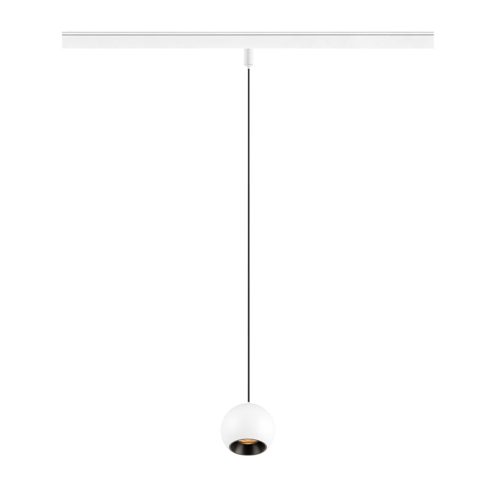 LIGHT EYE 2.0, 48V pendant light, DALI, pendant length 200 cm, 2700K, 30°, white / black