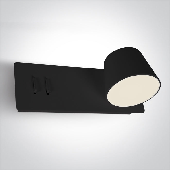 BLACK LED 6W+4W UPLIGHT WW IP20 230V RIGHT