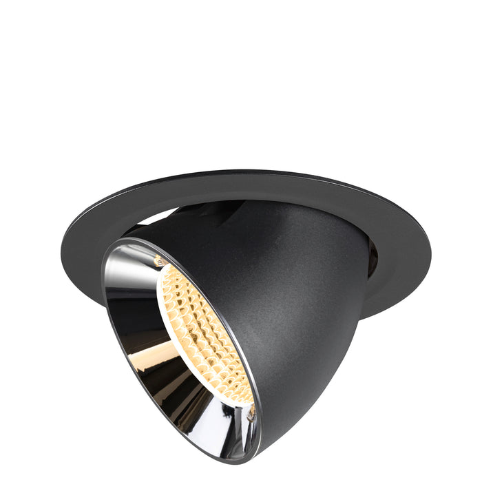 NUMINOS GIMBLE XL, black/chrome recessed ceiling light 3000 K 55°