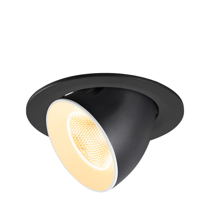 NUMINOS GIMBLE L, Recessed ceiling light, 3000 K, 20°, IP20, round, black / white