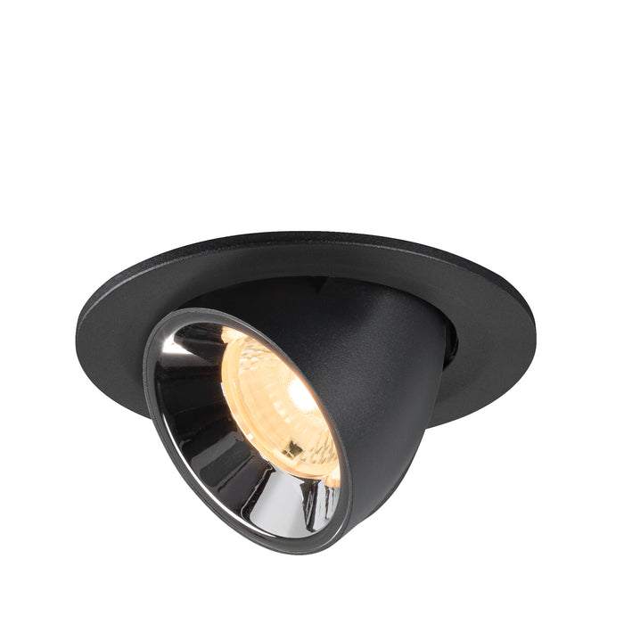 NUMINOS GIMBLE S, black/chrome recessed ceiling light 3000 K 40°