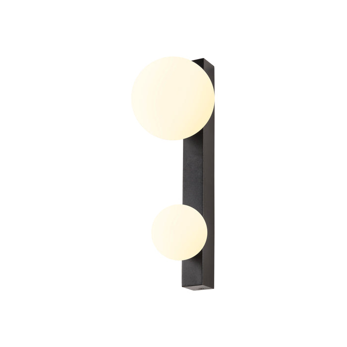 SUN WL, double, G9, wall-mounted light, round, 2 x max. 5 W, IP20, black
