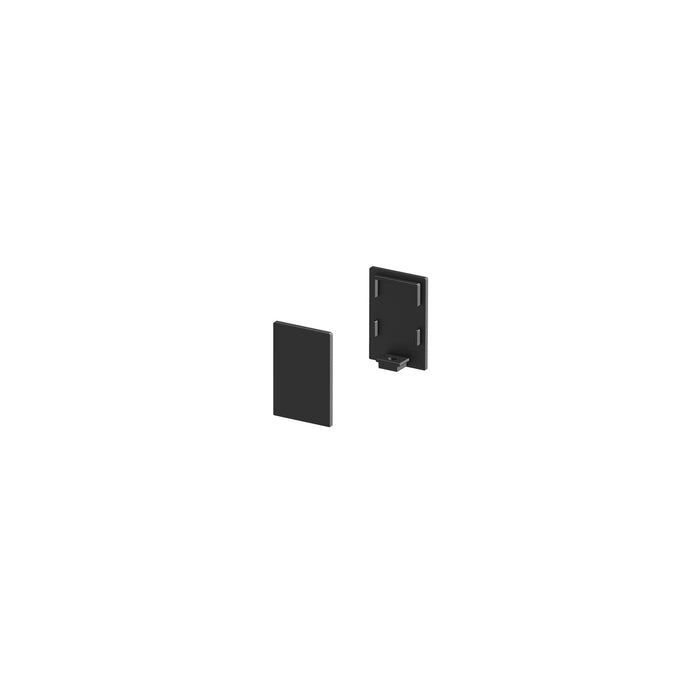 END CAPS, for GRAZIA 10 surface mounted profile standard, 2 pieces, high version, black