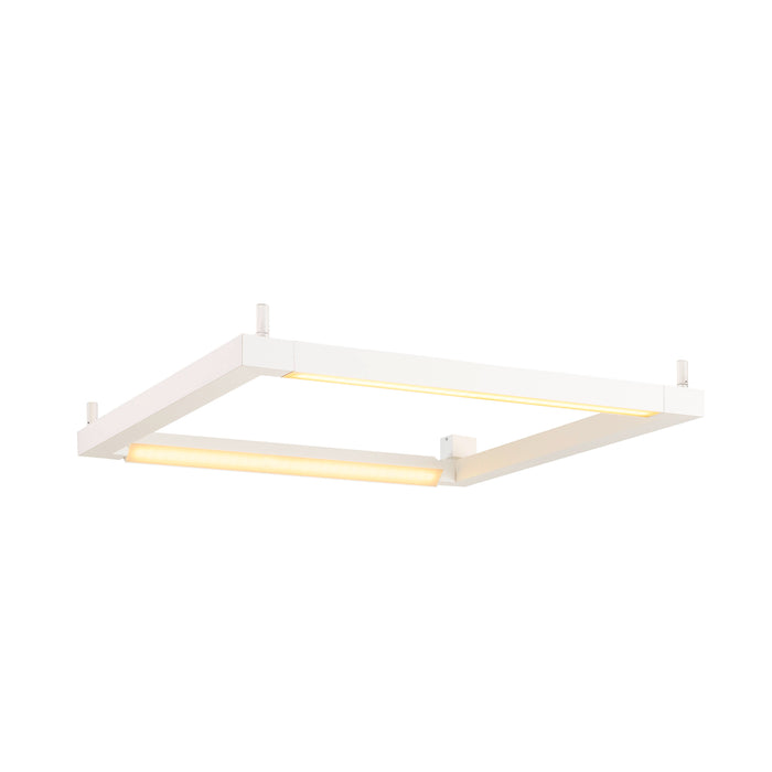 OPEN GRILL LED, double twist wall and ceiling light, square, white