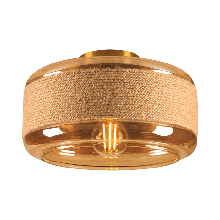 PANTILO ROPE 27, wall and ceiling-mounted light, cylindrical, 1x max. 15W E27, gold