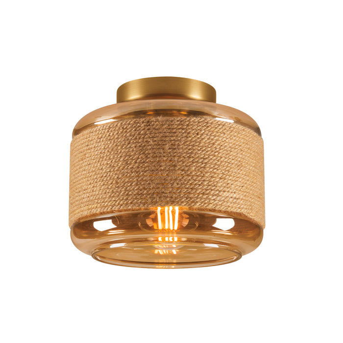 PANTILO ROPE 19, wall and ceiling-mounted light, cylindrical, 1x max. 15W E27, gold