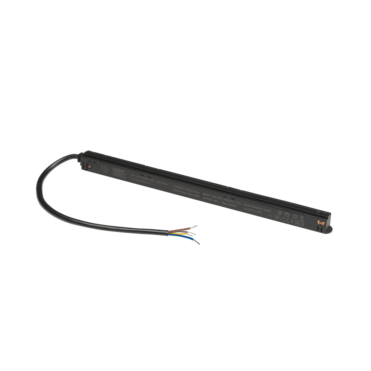 Intrack power adapter, 48V TRACK, 100W, incl. DALI through-wiring, bla ...
