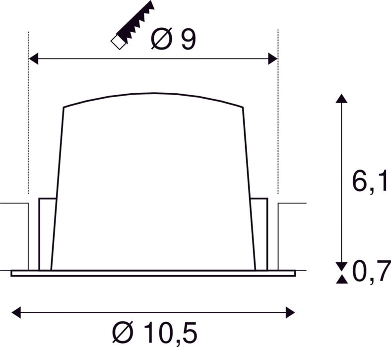 NUMINOS DL M, Indoor LED recessed ceiling light black/chrome 4000K 40°, including leaf springs