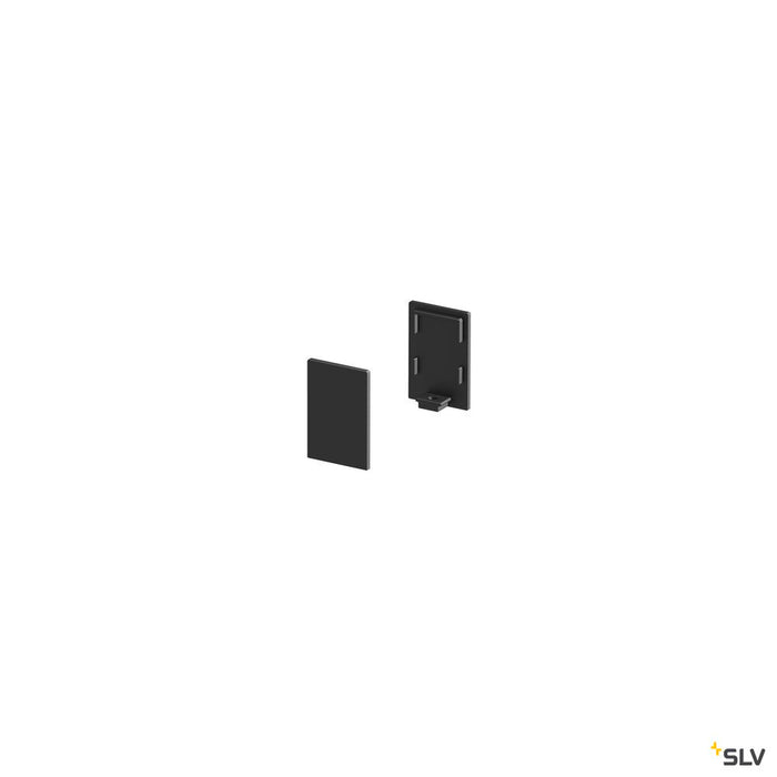 END CAPS, for GRAZIA 10 surface mounted profile standard, 2 pieces, high version, black