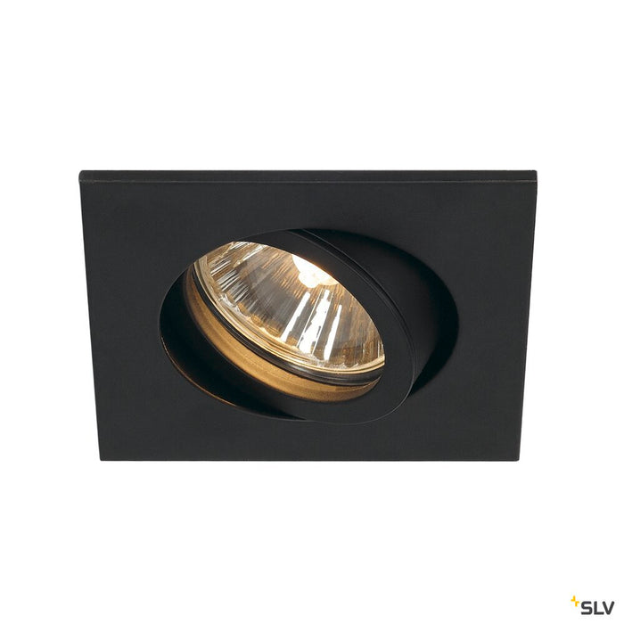 NEW TRIA 68 square, indoor recessed ceiling light, QPAR51, black, 50W