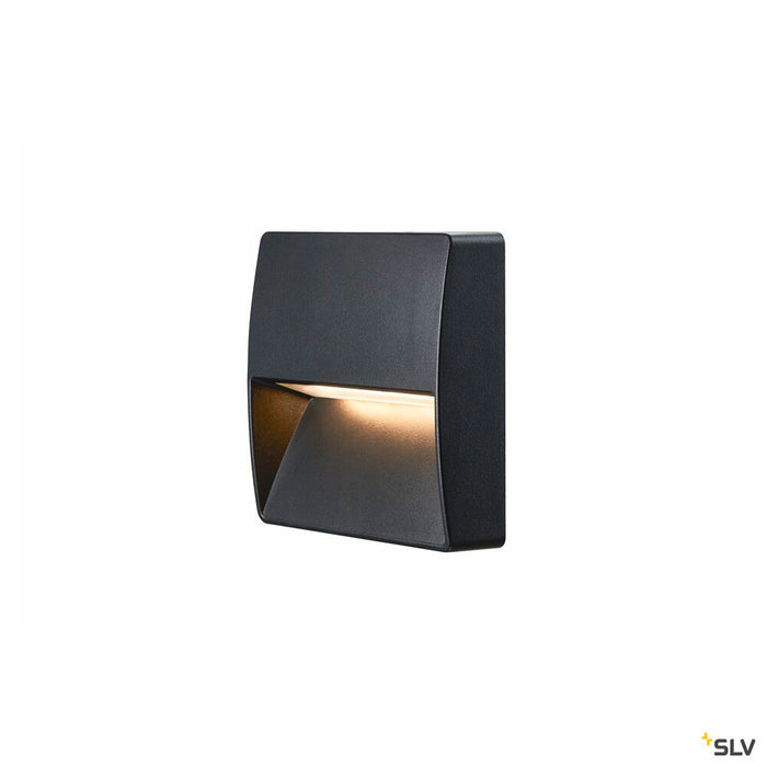 DOWNUNDER OUT, square WL Outdoor LED recessed wall light, anthracite, 3000K
