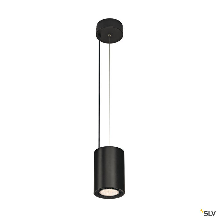 SUPROS PD, Indoor LED pendant, round, black, 3000K, 60° reflector, CRI90, 3380lm