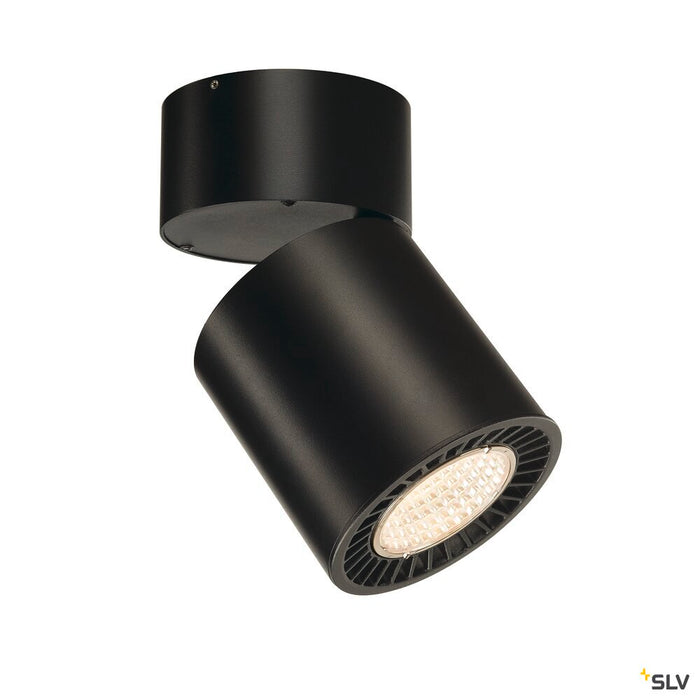 SUPROS MOVE CL, Indoor LED ceiling mounted light, round, black, 3000K, 60° reflector, CRI90, 3380lm