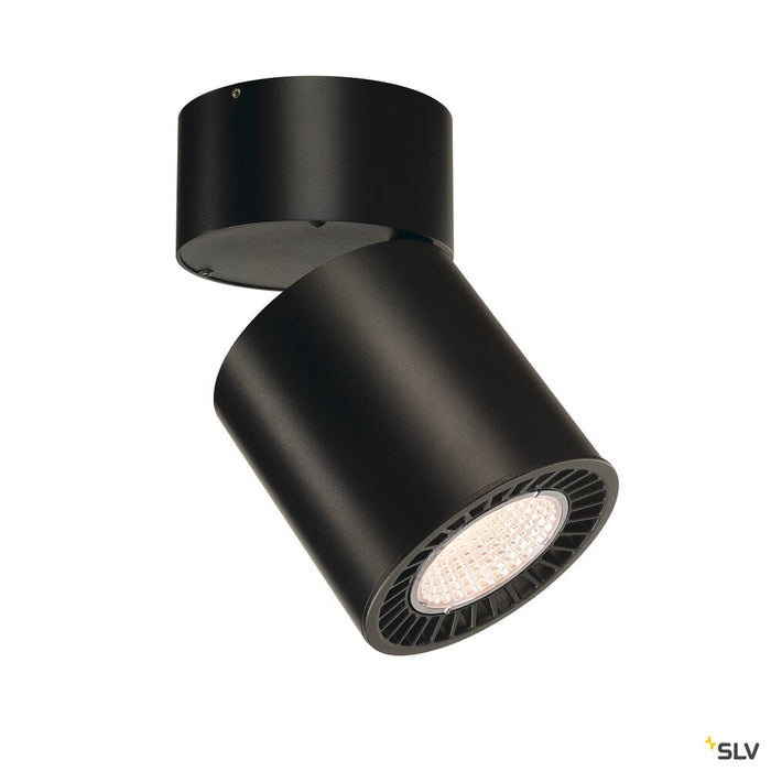 SUPROS MOVE CL, Indoor LED ceiling mounted light, round, black, 3000K, 60° reflector, CRI90, 2600lm