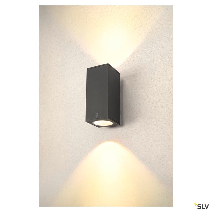 ENOLA SQUARE UP/DOWN L, outdoor LED surface-mounted wall light anthracite CCT 3000/4000K