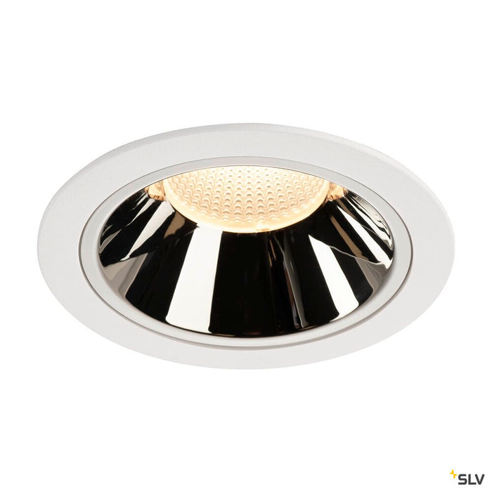 NUMINOS DL XL, Indoor LED recessed ceiling light white/chrome 3000K 20°