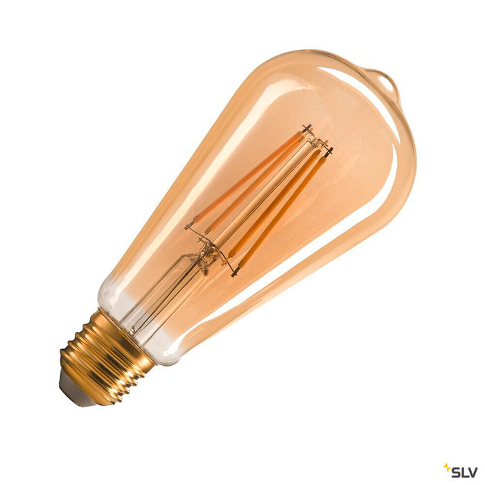 ST64 E27, gold LED light, 7.5W 2500K CRI90 320°