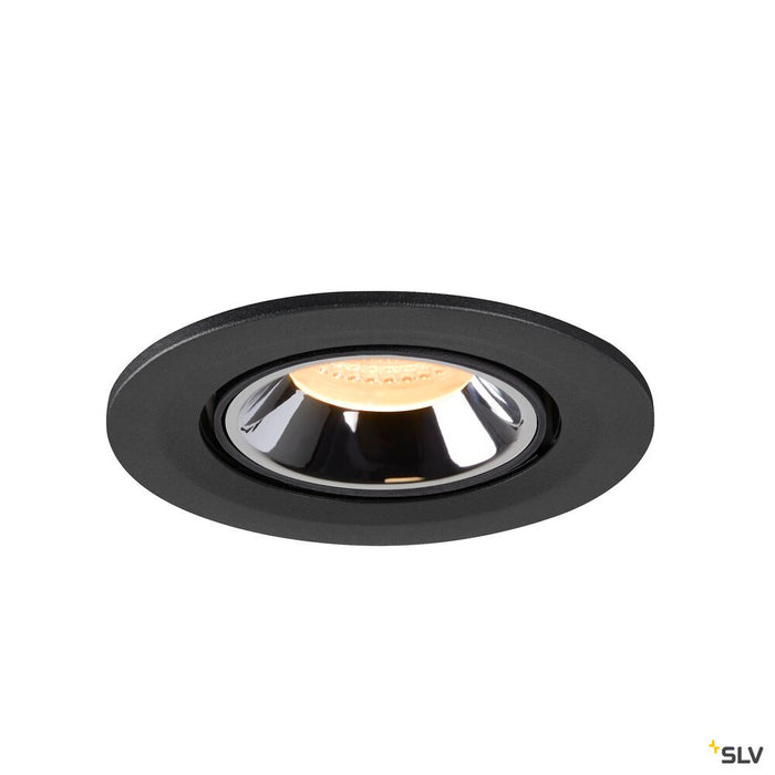 NUMINOS GIMBLE S, black / chrome recessed ceiling light, 3000K 40°