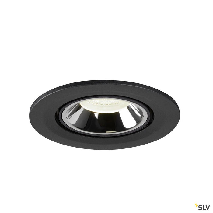 NUMINOS GIMBLE S, black / chrome recessed ceiling light, 4000K 55°