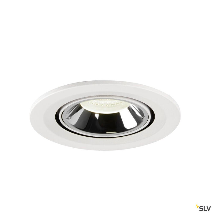 NUMINOS GIMBLE S, white / chrome recessed ceiling light, 4000K 20°