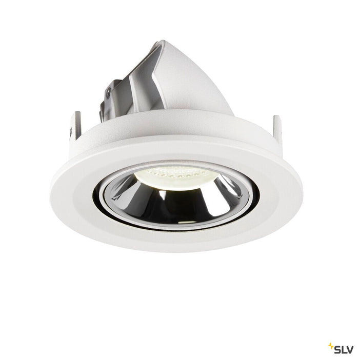 NUMINOS GIMBLE S, white / chrome recessed ceiling light, 4000K 20°