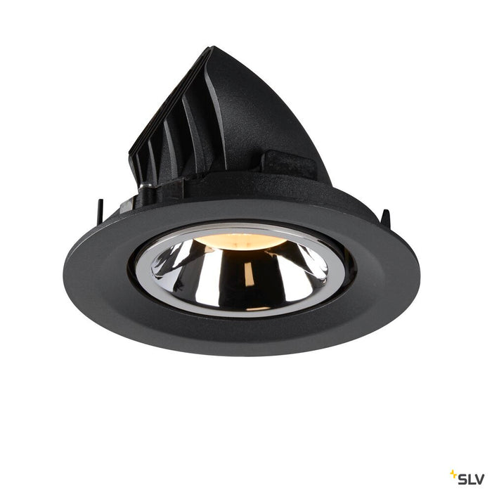 NUMINOS GIMBLE M, black / chrome recessed ceiling light, 3000K 55°