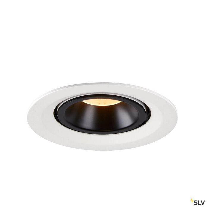 NUMINOS GIMBLE M, white / black recessed ceiling light, 3000K 55°