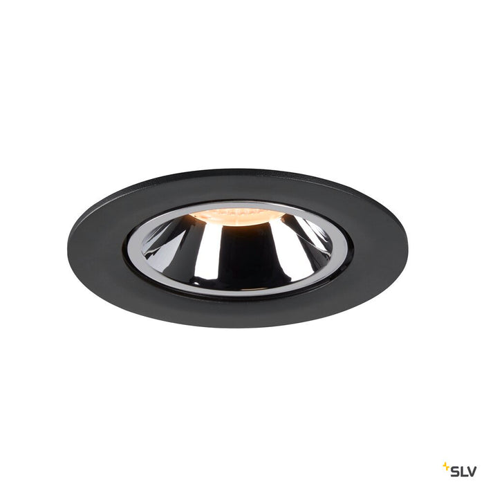NUMINOS GIMBLE L, black / chrome recessed ceiling light, 2700K 40°