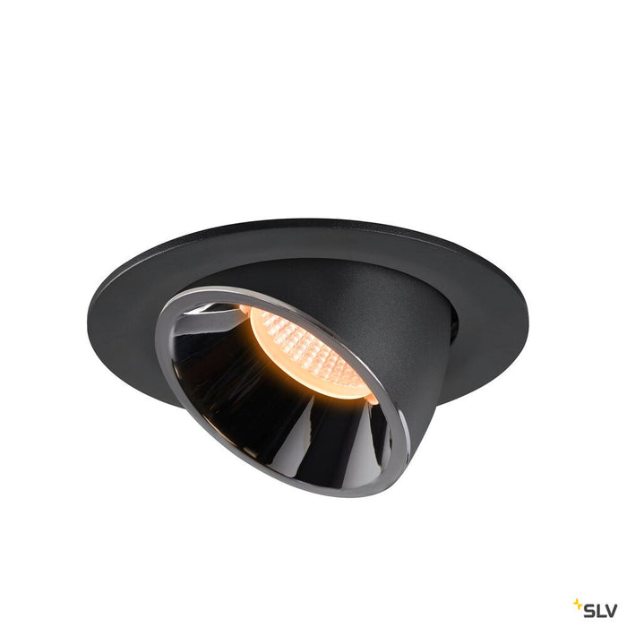 NUMINOS GIMBLE L, black / chrome recessed ceiling light, 2700K 55°