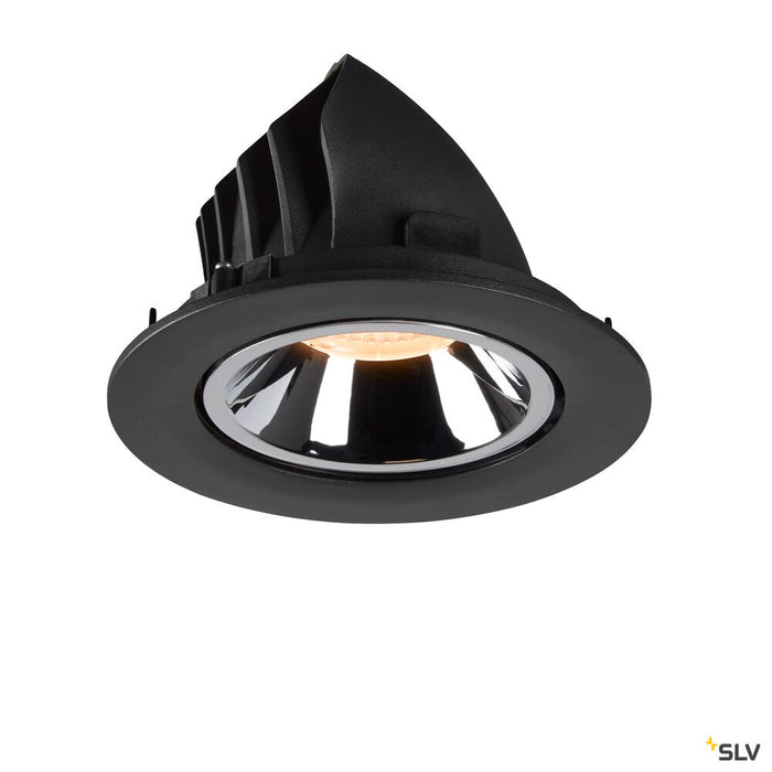 NUMINOS GIMBLE L, black / chrome recessed ceiling light, 2700K 55°