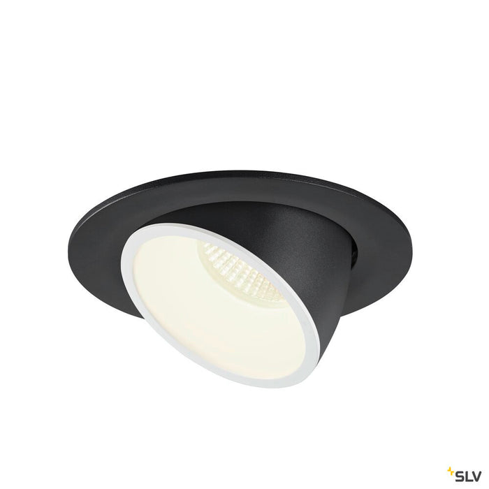 NUMINOS GIMBLE L, black / white recessed ceiling light, 4000K 40°