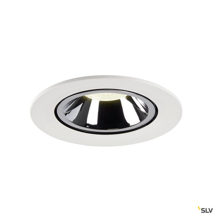 NUMINOS GIMBLE L, white / chrome recessed ceiling light, 4000K 20°