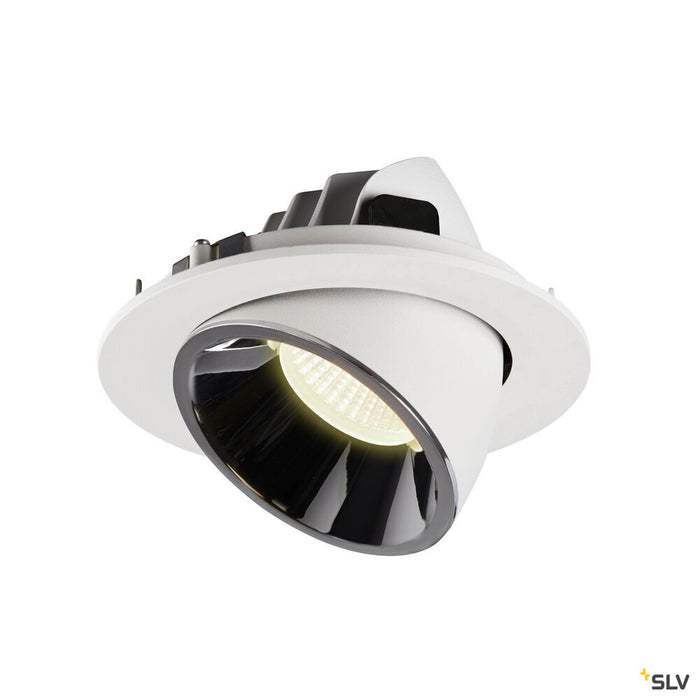 NUMINOS GIMBLE L, white / chrome recessed ceiling light, 4000K 20°