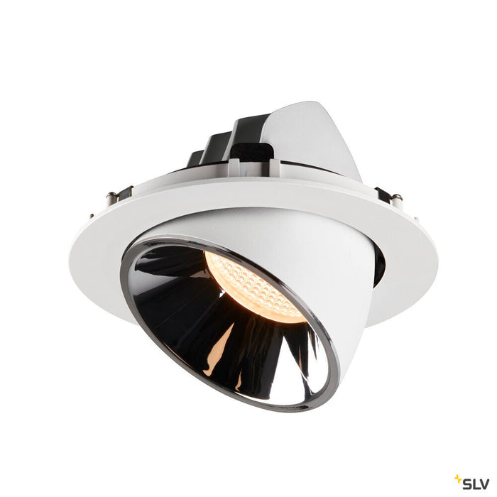 NUMINOS GIMBLE XL, white / chrome recessed ceiling light, 2700K 40°