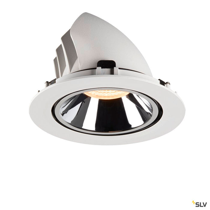 NUMINOS GIMBLE XL, white / chrome recessed ceiling light, 2700K 55°