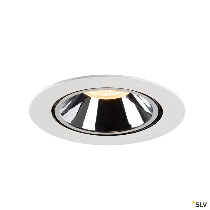 NUMINOS GIMBLE XL, white / chrome recessed ceiling light, 3000K 55°