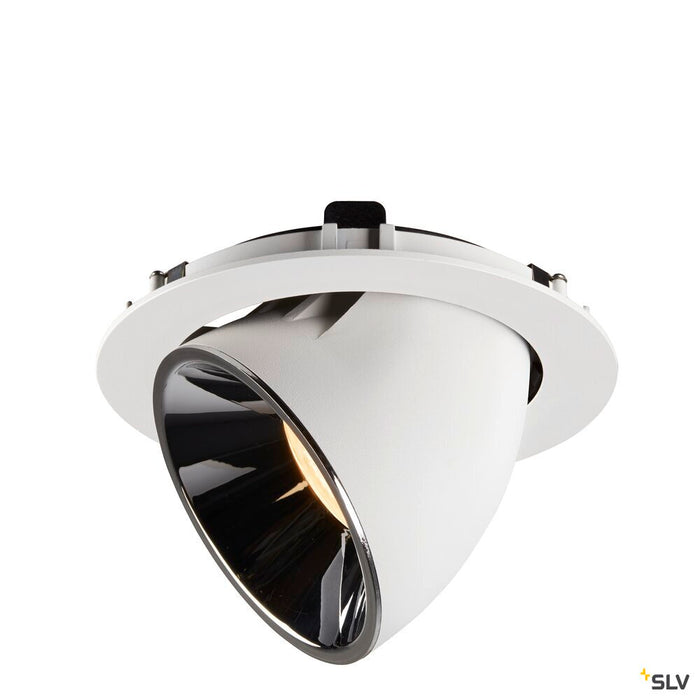 NUMINOS GIMBLE XL, white / chrome recessed ceiling light, 3000K 55°