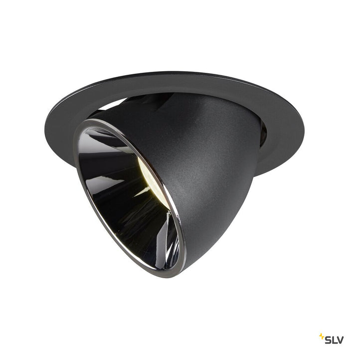 NUMINOS GIMBLE XL, black / chrome recessed ceiling light, 4000K 20°