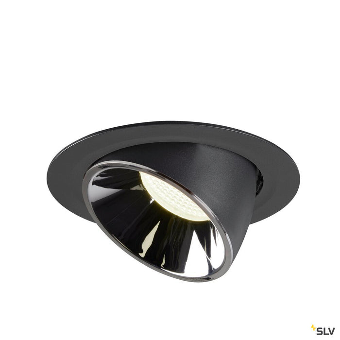 NUMINOS GIMBLE XL, black / chrome recessed ceiling light, 4000K 40°